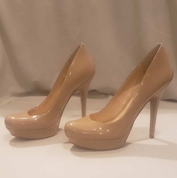 Jessica Simpson nude Heels stiletto platform pumps patent leather size 10 - Picture 9 of 11